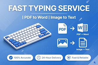 do fast typing work, data entry and ms word formatting