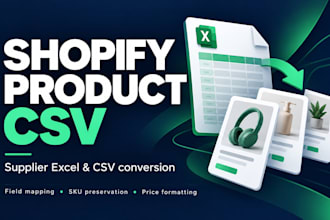 convert supplier excel or CSV into a shopify product CSV