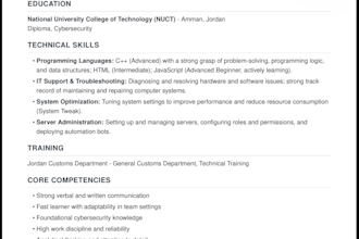 write and format a professional CV resume