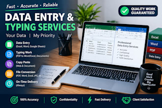 do accurate data entry and typing
