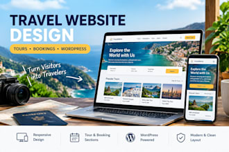 design a travel website and tour website for your travel agency