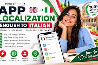 do italian app localization and english to italian translation