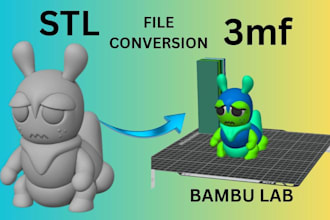 convert stl to 3mf for bambu studio and orcaslicer ready for 3d printing