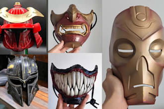 3d print and paint custom 3d mask helmet cosplay armor halloween mask stl model