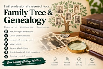 professionally research your family tree and genealogy