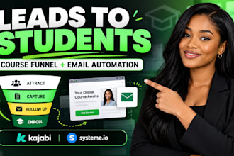 create an online course lead generation funnel and email automation