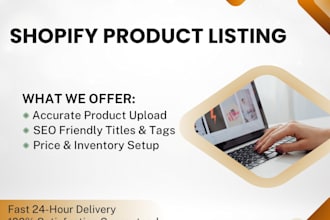 do professional shopify product listing and e commerce data entry