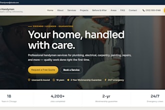 build a professional handyman website with admin panel