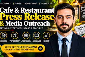 distribute cafe restaurant press release to media outlets and news site PR