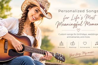 sing custom gift song for happy surprise birthday wedding vows song