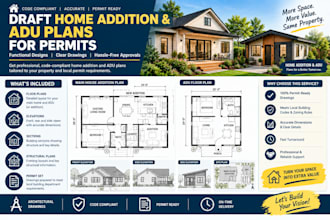 draft home addition and adu plans for permits
