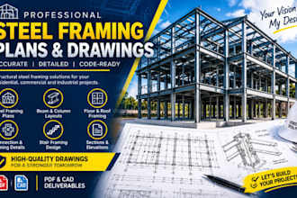 design steel framing plans, beam, column and connection details