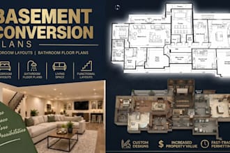draw uk basement conversion plan for planning permissions and building regs