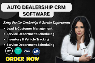 setup auto dealership CRM software via tekion dealertrack cdk drive pbs systems
