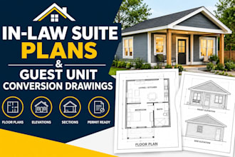 draw in law suite plans and guest unit conversion drawings