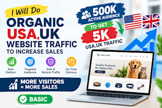do organic USA,UK website traffic to increase shopify promotion ebay sales