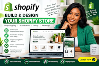 build automated shopify store, shopify store design, shopify dropshipping store