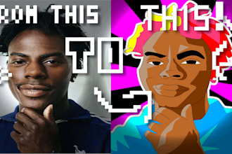 make your photo to amusing fun digital art style