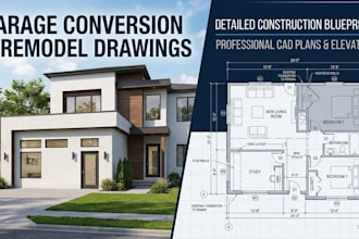 draft garage remodel and conversion construction drawings