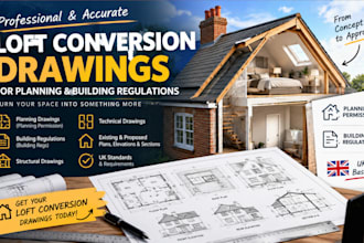 design uk loft conversion drawings for house planning and building regulations