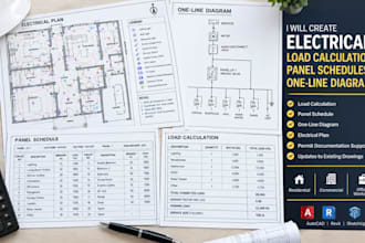 create electrical load calculations, panel schedules and one line diagrams