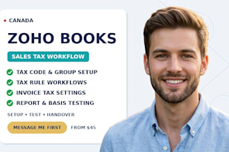 set up zoho books canada gst hst pst and qst workflow