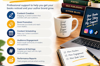 be your author social media manager for book marketing and promotion