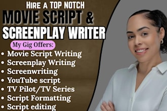 write a captivating movie script, screenplay or film script