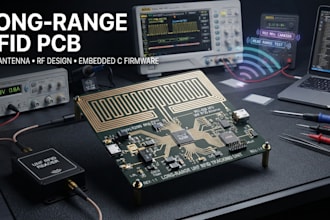 design long range rfid tracking pcb, uhf antenna and embedded c firmware