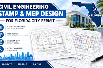 provide civil engineering stamp mep design for florida city permit