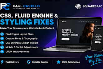 fix squarespace CSS, fluid engine, mobile layout, bugs, custom fonts, styling