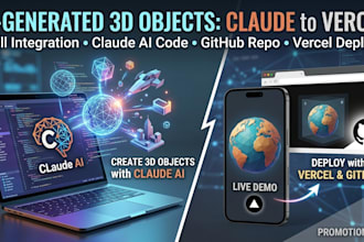create ai generated 3d objects claude to vercel