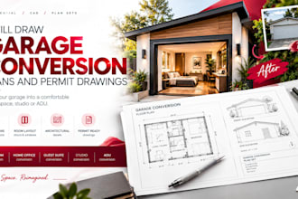 l draw garage conversion plans and permit drawings