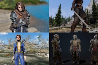 create custom skyrim armor weapon mods se ae fallout 4 bg3 3d models