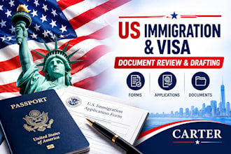 review and draft US immigration visa forms, documents and applications