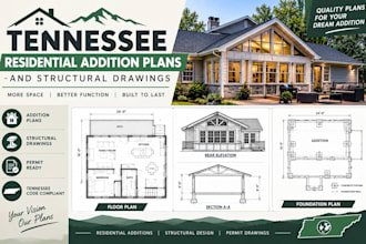 draw tennessee residential addition plans and structural drawings