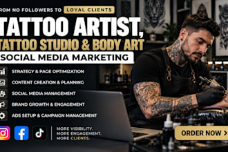 manage tattoo artist, tattoo studio and body art social media marketing