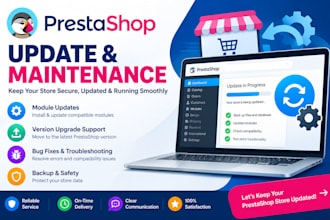 update prestashop, upgrade modules and fix update errors