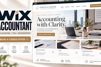 design wix accountant website, tax advisor, bookkeeping and accountant firm