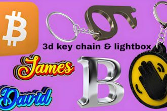 design 3d keychain 3d lightbox 3d text  lettering  nfc key chain for 3d printing