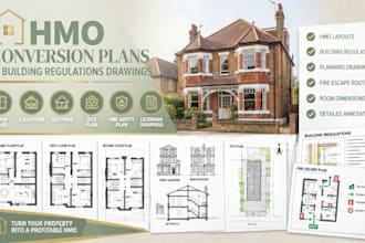 uk hmo conversion plans for planning permission, licensing and building regs