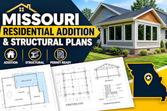 draw missouri residential addition and structural plans