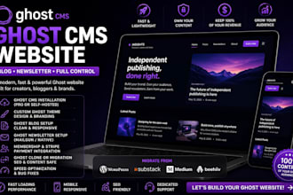 build ghost cms website, blog, newsletter, ghost themes or clone ghost website
