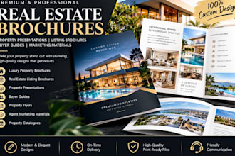 design luxury real estate brochures, property presentations, and buyer guides