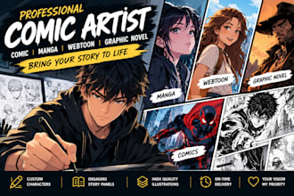 draw comic artist comic illustration manga webtoon graphics novel comics