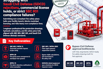 do sbc 801 fire protection design and civil defense approval drawing