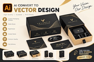 create ai packaging design with print ready vector files and logo