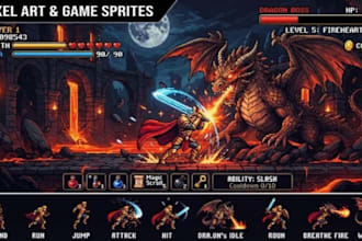 create custom pixel art characters pixel art scene game sprites for your game