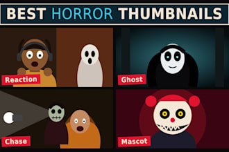 design horror, crime, scary gaming and creepy youtube thumbnails for fnaf