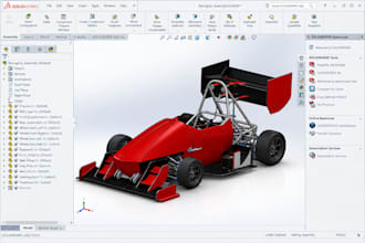 design 3d cad automotive chassis suspension, frames brackets gears in solidworks
